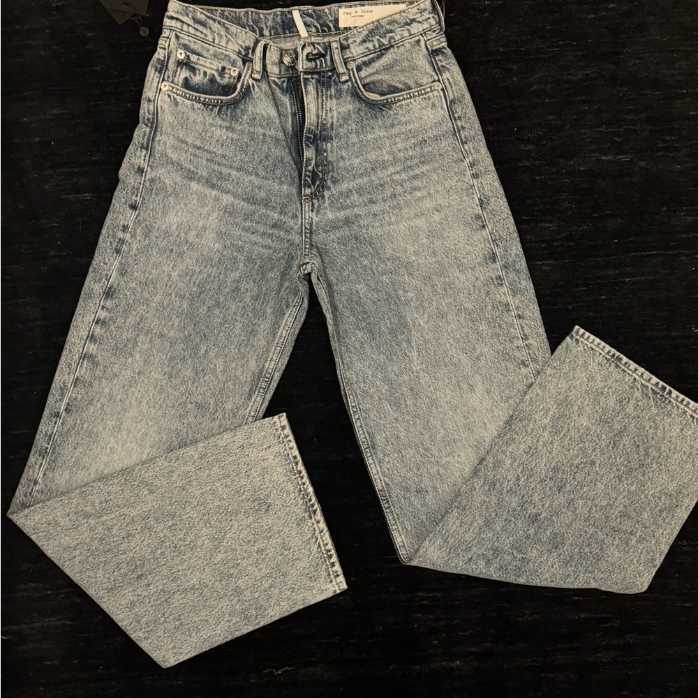 NWT rag & bone THE SHEA high-rise relaxed straight full length jean 25